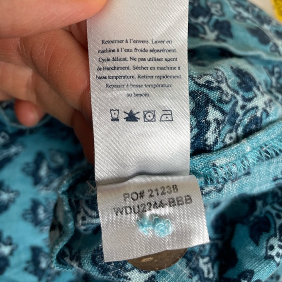 Faherty Gracie Linen Bali Blue Maxi Dress Small - Picture 6 of 15